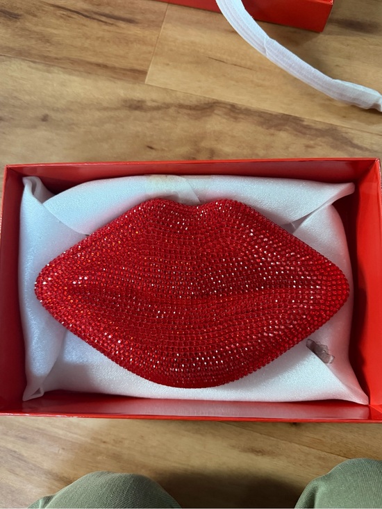 Simon Miller Handbags - Simon Miller Red Crystal Lip Clutch